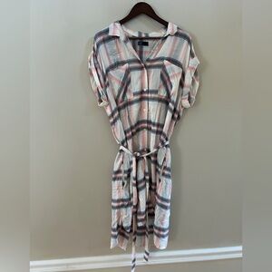 Gap Plaid Button-Up Shirt Dress with Belt